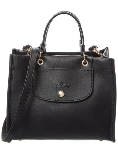 Longchamp Cabas Small Leather Handbag In Black