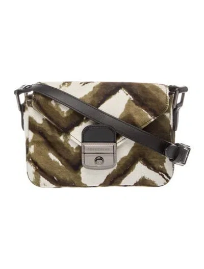 Pre-owned Longchamp Calf Hair Messenger Bag In Neutral