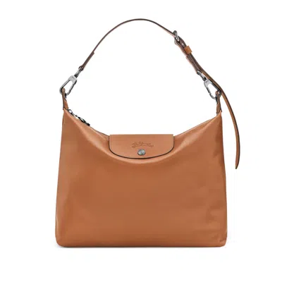Longchamp Calf Leather Shoulder Bag In Brown