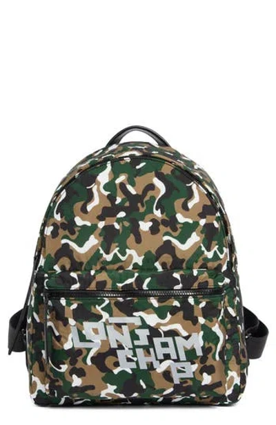 Longchamp Camo Backpack In Brown