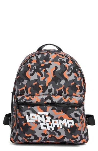 Longchamp Camo Backpack In Gray