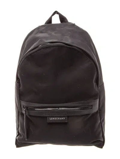 Pre-owned Longchamp Canvas Backpack In Black