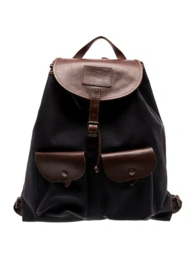 Pre-owned Longchamp Canvas Backpack In Blue