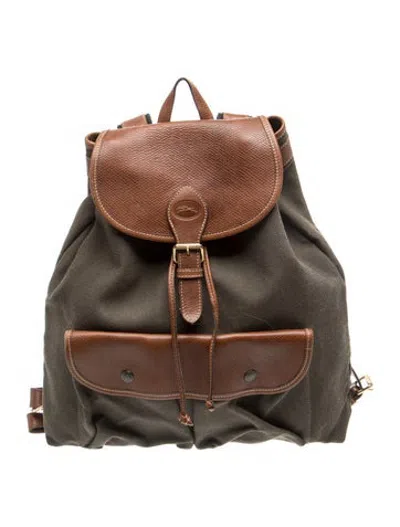 Pre-owned Longchamp Canvas Backpack In Brown
