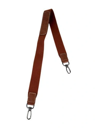 Pre-owned Longchamp Canvas Bag Strap In Brown