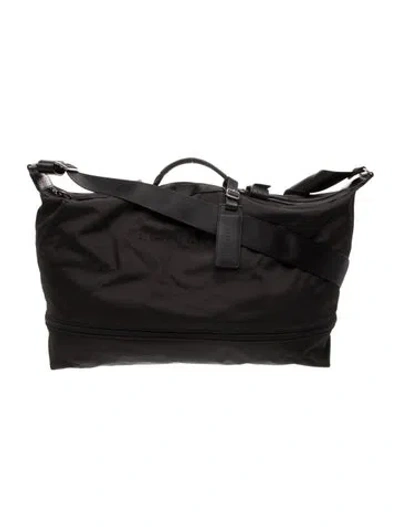 Pre-owned Longchamp Canvas Carry-on Bag In Black