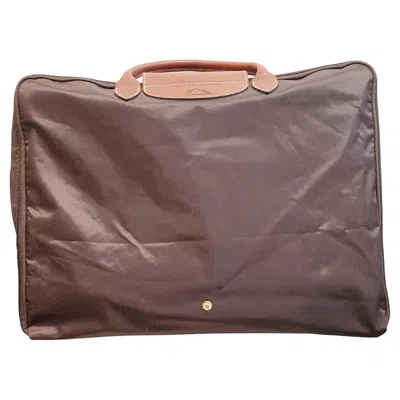 Pre-owned Longchamp Canvas Clutch In Gray