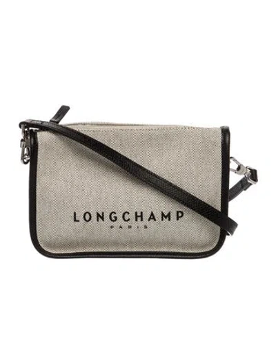 Pre-owned Longchamp Canvas Crossbody Bag In Gray