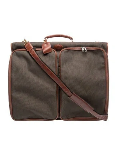 Pre-owned Longchamp Canvas Garment Bag In Brown