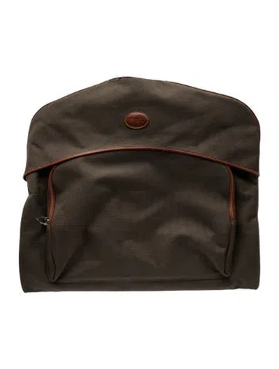 Pre-owned Longchamp Canvas Garment Bag In Green