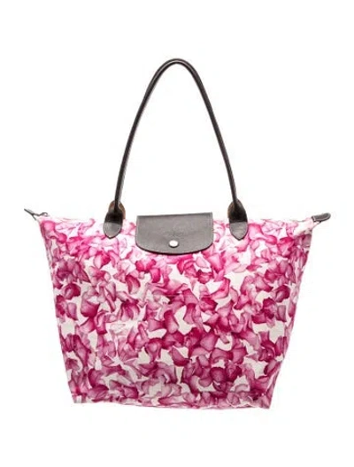 Pre-owned Longchamp Canvas Le Pliage In Pink
