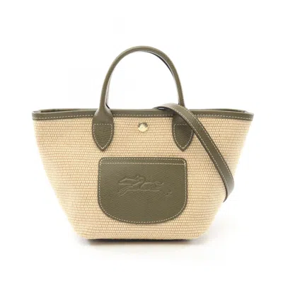 Pre-owned Longchamp Canvas Leather Basket Handbag () In Multi