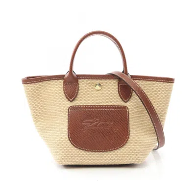 Pre-owned Longchamp Canvas Leather Basket Handbag () In Multi