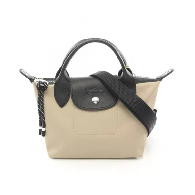 Pre-owned Longchamp Canvas Leather Handbag ()