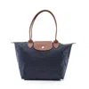 Longchamp Canvas Leather Le Pliage Original M Tote Bag L2605089p68m In Blue