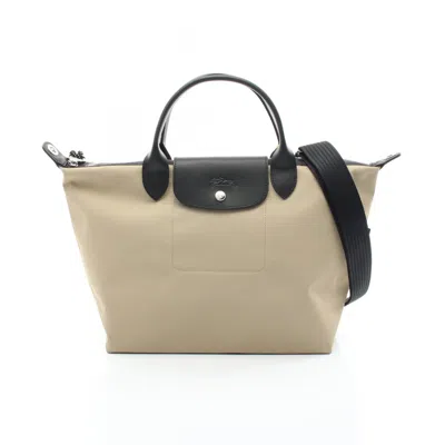 Pre-owned Longchamp Canvas Leather Tote Bag ()