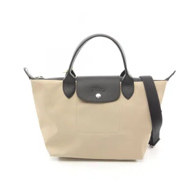 Pre-owned Longchamp Canvas Leather Tote Bag ()