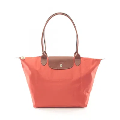 Pre-owned Longchamp Canvas Leather Tote Bag () In Brown