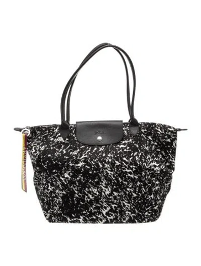 Pre-owned Longchamp Canvas Shoulder Bag In Black