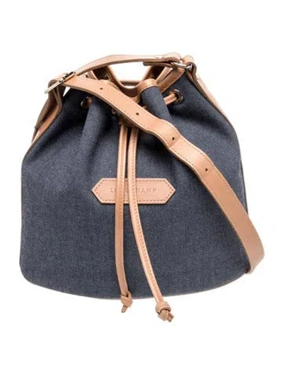 Pre-owned Longchamp Canvas Shoulder Bag In Blue