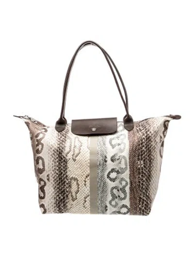 Pre-owned Longchamp Canvas Shoulder Bag In Brown