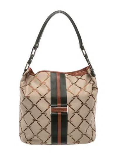 Pre-owned Longchamp Canvas Shoulder Bag In Brown