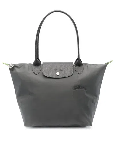 Longchamp Canvas Shoulder Bag In Gray