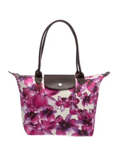 Pre-owned Longchamp Canvas Shoulder Bag In Neutral