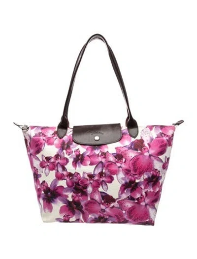 Pre-owned Longchamp Canvas Shoulder Bag In Pink