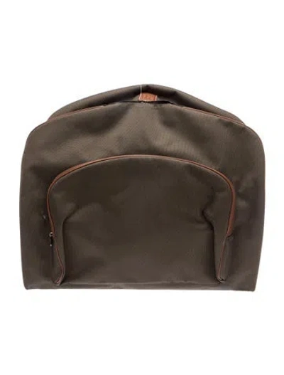 Pre-owned Longchamp Canvas Suitcase In Green