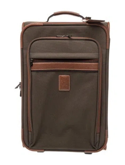 Pre-owned Longchamp Canvas Suitcase In Neutral