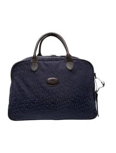 Pre-owned Longchamp Canvas Top Handle Bag In Blue