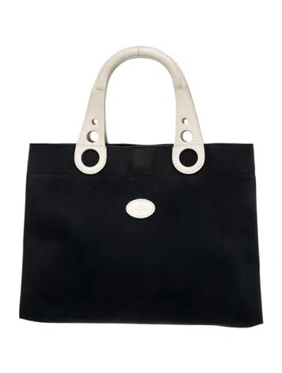 Pre-owned Longchamp Canvas Top Handle Bag In Blue