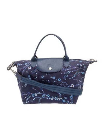 Pre-owned Longchamp Canvas Top Handle Bag In Blue