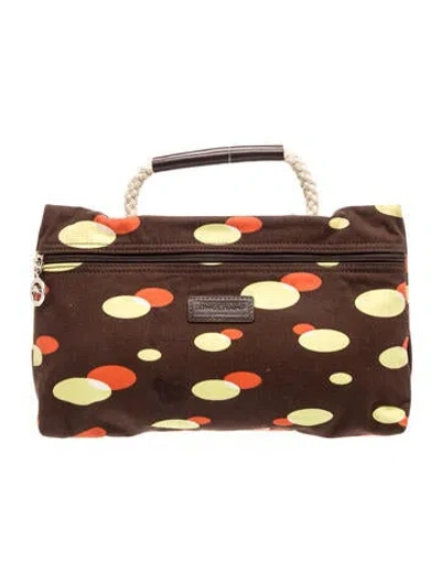 Pre-owned Longchamp Canvas Top Handle Bag In Brown