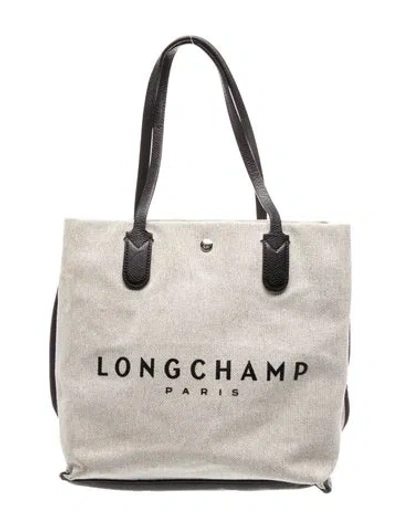 Pre-owned Longchamp Canvas Top Handle Bag In Neutrals