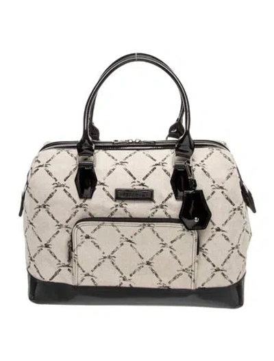Pre-owned Longchamp Canvas Top Handle Bag In Neutrals