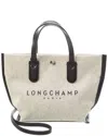Longchamp Canvas Top Handle Bagswhite In White