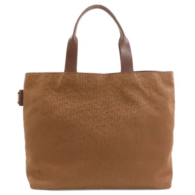 Pre-owned Longchamp Canvas Tote Bag () In Brown
