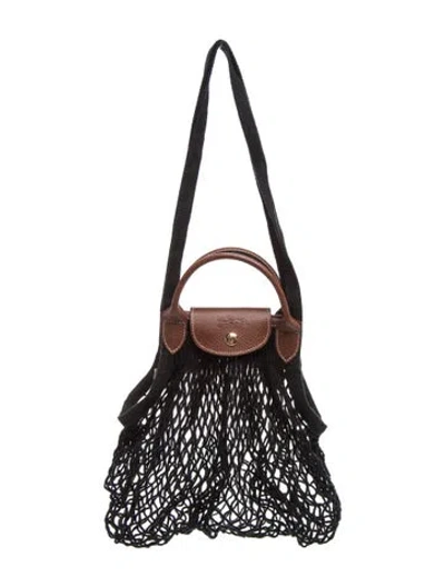Pre-owned Longchamp Canvas Tote In Black
