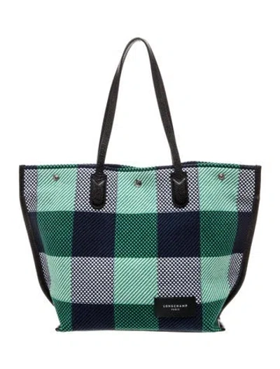 Pre-owned Longchamp Canvas Tote In Blue