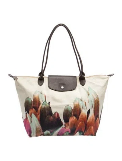 Pre-owned Longchamp Canvas Tote In Multicolor