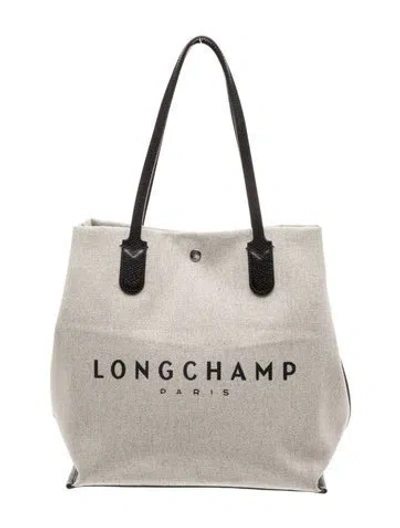 Pre-owned Longchamp Canvas Tote In Neutral