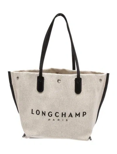 Pre-owned Longchamp Canvas Tote In Neutrals