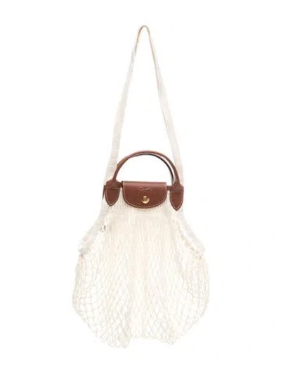 Pre-owned Longchamp Canvas Tote In Neutrals