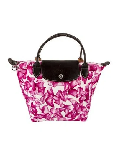 Pre-owned Longchamp Canvas Tote In Pink