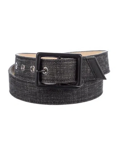 Pre-owned Longchamp Canvas Waist Belt In Black