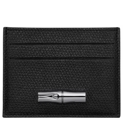 Longchamp Card Holder Le Roseau In Black
