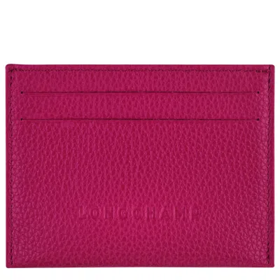 Longchamp Cardholder Le Foulonné In Beetroot