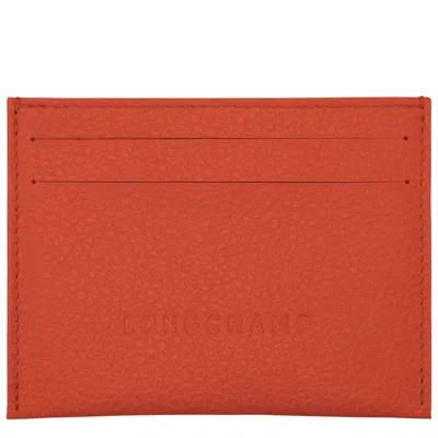 Longchamp Cardholder Le Foulonné In Paprika